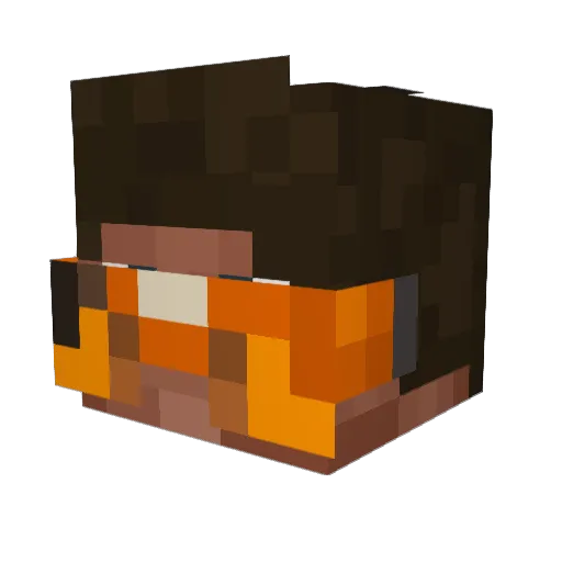Danxz Minecraft avatar head, 3D render