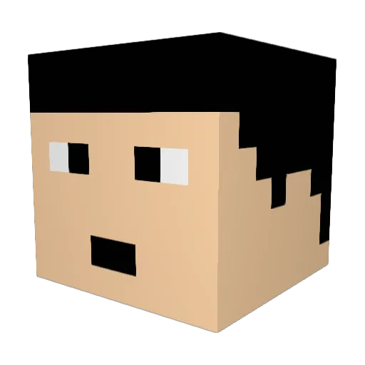 DanyaBun Minecraft avatar head, 3D render