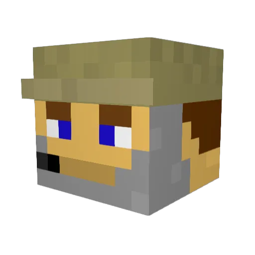DanzInHD Minecraft avatar head, 3D render