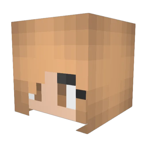 DanzM8 Minecraft avatar head, 3D render