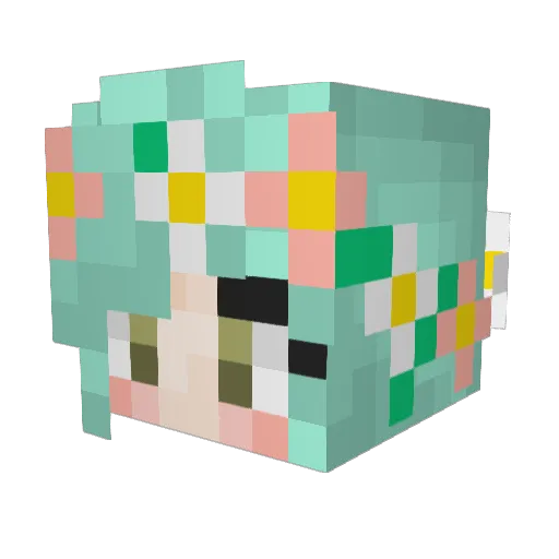DaoBee Minecraft avatar head, 3D render