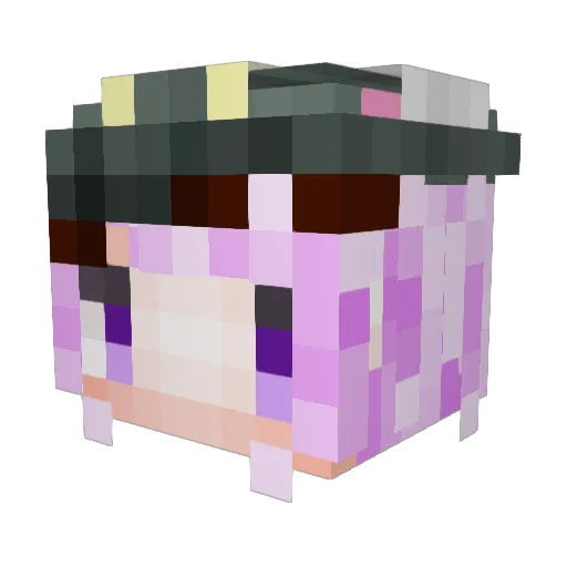 Daophou Minecraft avatar head, 3D render