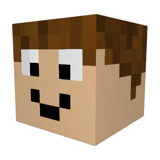 Dap1k Minecraft avatar head, 3D render