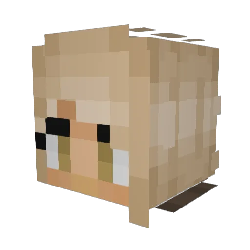 Daphinie Minecraft avatar head, 3D render