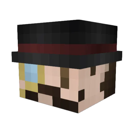 DapperDuff Minecraft avatar head, 3D render