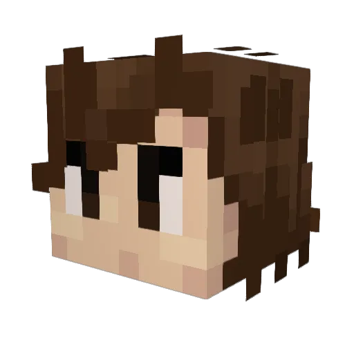 DaquaH Minecraft avatar head, 3D render