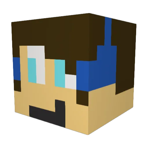 DarK_Invert Minecraft avatar head, 3D render