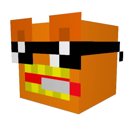 Daramju Minecraft avatar head, 3D render