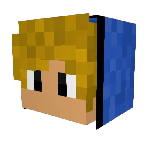DarastrixGaming Minecraft avatar head, 3D render