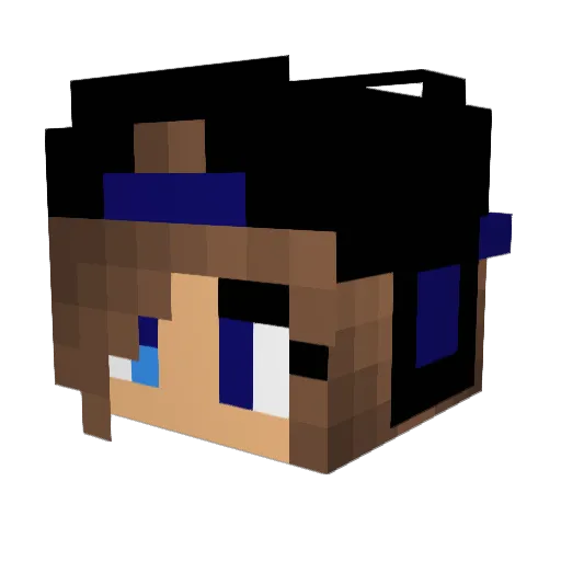 DarbyPooh Minecraft avatar head, 3D render