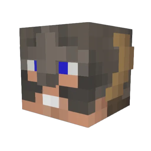 Darbykiin Minecraft avatar head, 3D render