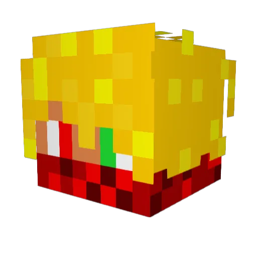 DarcSix Minecraft avatar head, 3D render