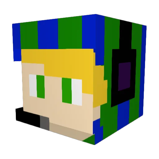 DarceyTGT Minecraft avatar head, 3D render