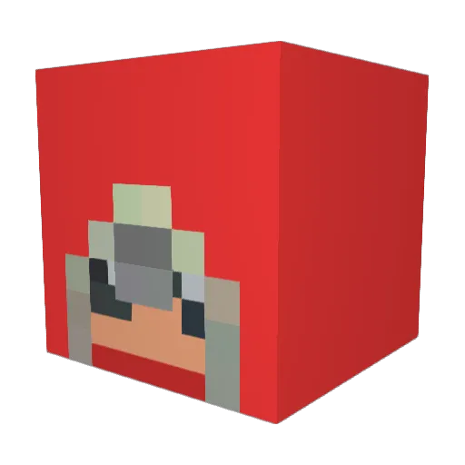 Darchinger Minecraft avatar head, 3D render