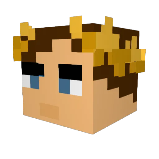 Darciik Minecraft avatar head, 3D render