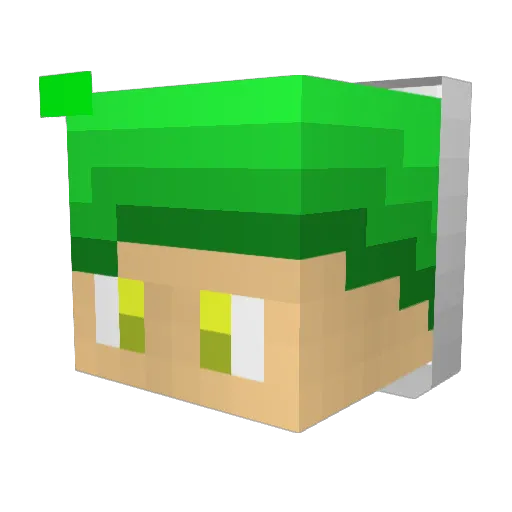 Darckgreen12 Minecraft avatar head, 3D render