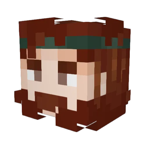Darcolian Minecraft avatar head, 3D render