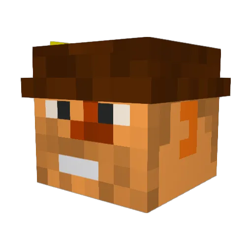 Darcrunch Minecraft avatar head, 3D render