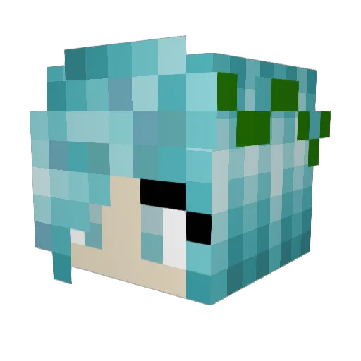 DareRiver Minecraft avatar head, 3D render