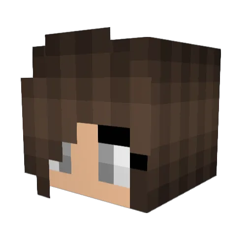 DariaBlacksYT Minecraft avatar head, 3D render