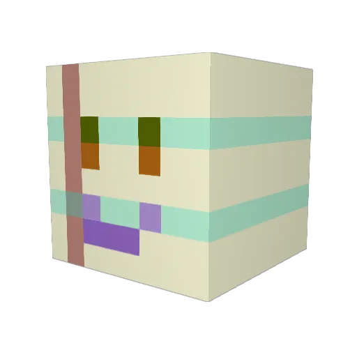 DariaKamila Minecraft avatar head, 3D render