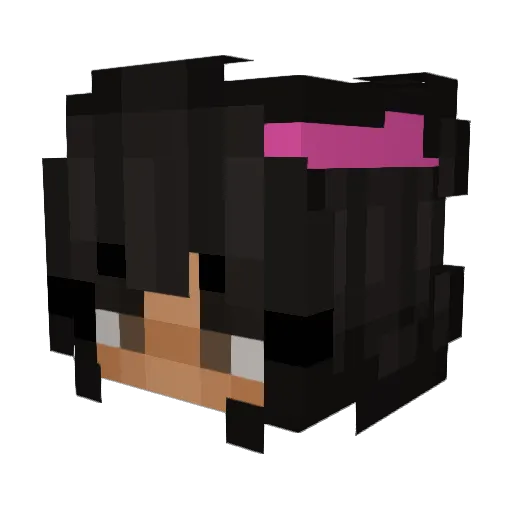 DariaRed Minecraft avatar head, 3D render