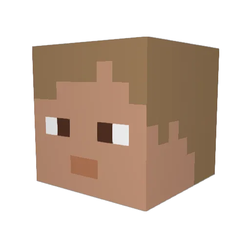 Darigas_ Minecraft avatar head, 3D render