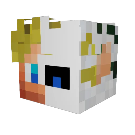 Darill Minecraft avatar head, 3D render