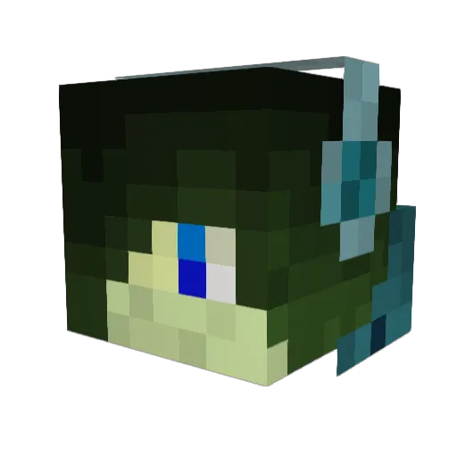 Darilth Minecraft avatar head, 3D render