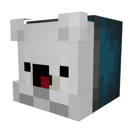 Darinobear Minecraft avatar head, 3D render