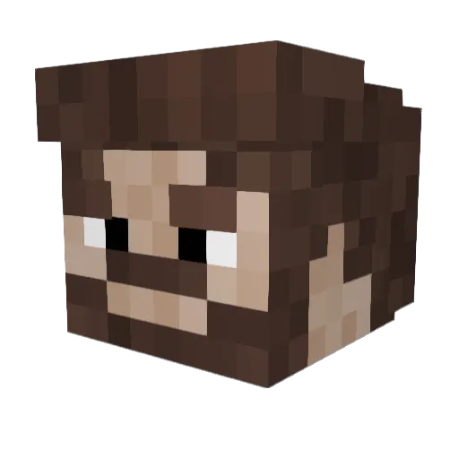 DarioBunker Minecraft avatar head, 3D render