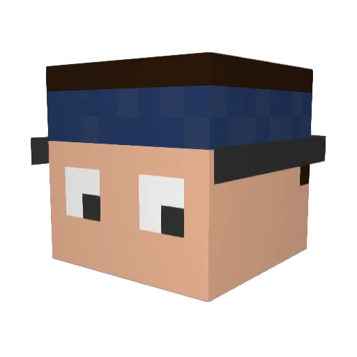 DarioderFario Minecraft avatar head, 3D render