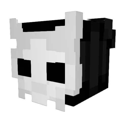 Dark2Face Minecraft avatar head, 3D render