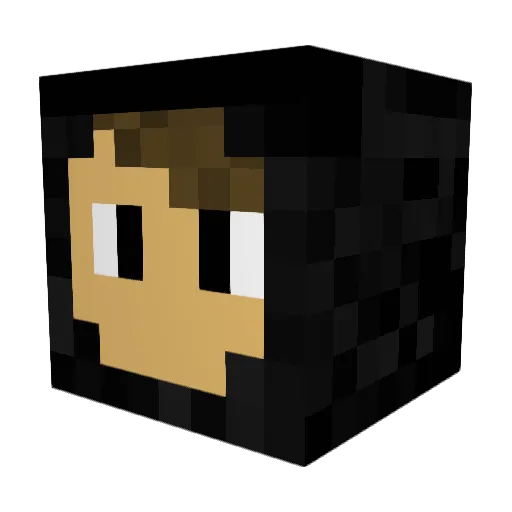 Dark2Nasty Minecraft avatar head, 3D render