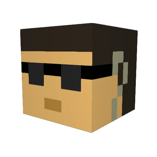 DarkAndross Minecraft avatar head, 3D render