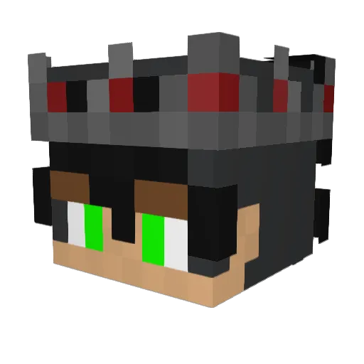 DarkAngelYT12 Minecraft avatar head, 3D render