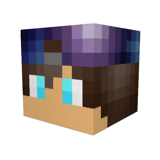 DarkAnges Minecraft avatar head, 3D render
