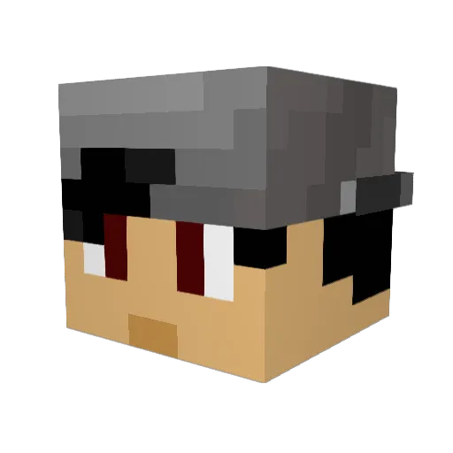 DarkApolo Minecraft avatar head, 3D render