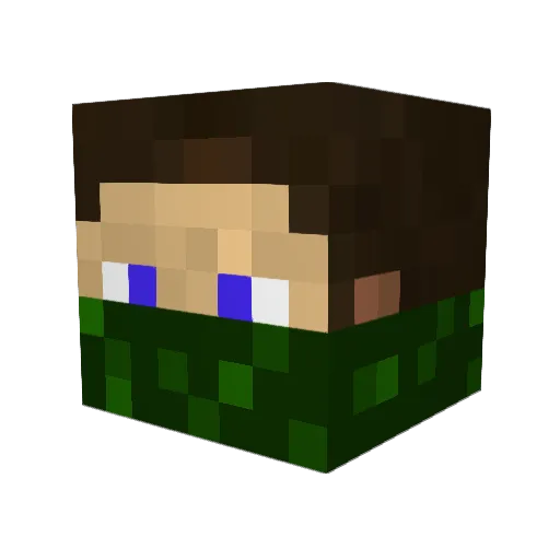 DarkAvenger43 Minecraft avatar head, 3D render