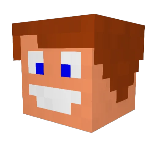 DarkBUBO Minecraft avatar head, 3D render