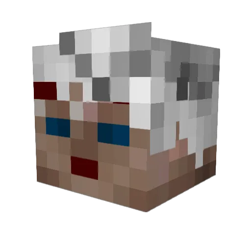 DarkBebi Minecraft avatar head, 3D render