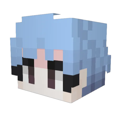 DarkBlakki Minecraft avatar head, 3D render