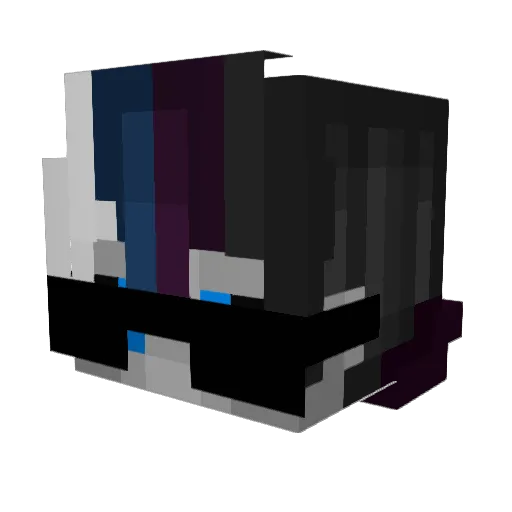 DarkBlind Minecraft avatar head, 3D render