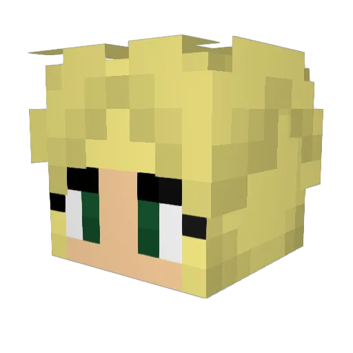 DarkBlossom Minecraft avatar head, 3D render