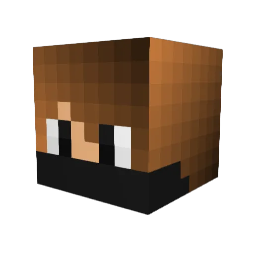 DarkBlueRatchet Minecraft avatar head, 3D render