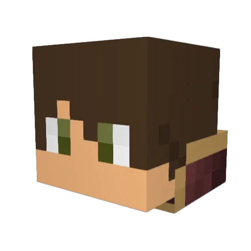 DarkBoa Minecraft avatar head, 3D render
