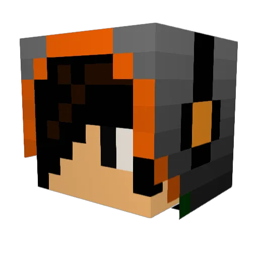 DarkBox28 Minecraft avatar head, 3D render