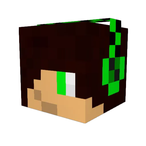 DarkBoy Minecraft avatar head, 3D render