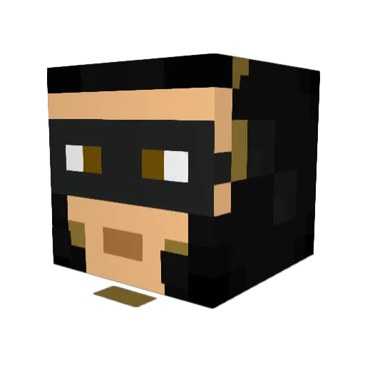 DarkCrowperKnigh Minecraft avatar head, 3D render
