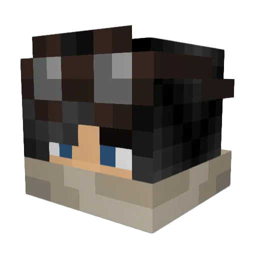 DarkDance Minecraft avatar head, 3D render